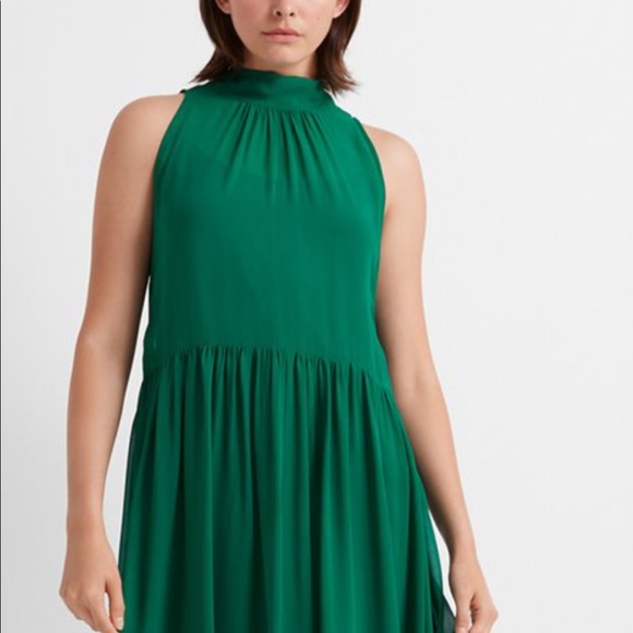 CLUB MONACO GREEN DRESS SLEEVELESS Vibrant jewel tone in 100% silk SZ: 14 - Picture 6 of 7